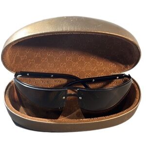 Authentic Gucci 1891/S Rimless Sunglasses Gray Blk Silver Haardware W Gucci Case